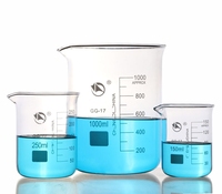 Verres de laboratoire de 2000 ml, béchers en verre durables à large bec