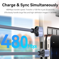 Pabrik VegGieg Grosir Kabel USB a ke C 1.2M 2M, Kabel Pengisian Cepat Tipe C USB, Kabel Data USB C 3.0 60W untuk iPhone