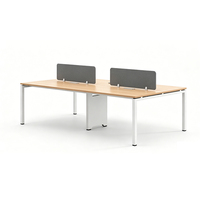 Postes de travail modernes de luxe pour personnel, table modulaire pour espace ouvert, bureau en mélamine, ensemble de bureaux et chaises pour 4 personnes