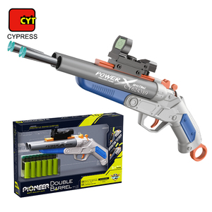 2024 nueva arma escopeta juego al aire libre esponja Pellet EVA pistola de balas blandas pistola de tiro de doble cañón para niños - Product Image 1