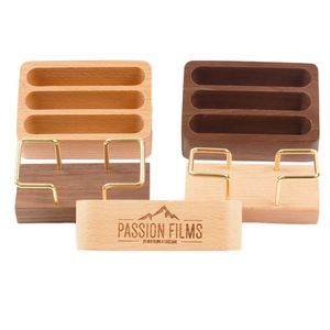 High-<b>End</b> Creative Desktop Business Card Holder Front Desk Business Card Display Stand <b>Storage</b> Box Wood Crafts for <b>Table</b> Signs - Product Image 1