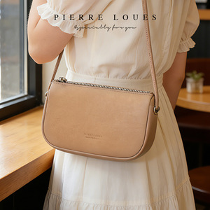Pierre Loues Women's Crossbody <b>Bag</b> <b>Soft</b> <b>Leather</b> Zipper Dumpling Shape Lightweight Everyday Use - Product Image 2