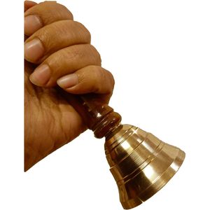 Cloche d'appel à main en laiton massif super forte avec manche en bois (5.2 pouces) pour équipement éducatif - Product Image 4