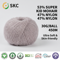 Fil mélangé OEM/ODM DIY 30% Soie de mûrier 70% Mohair superfin pour tricot à la main, pulls, écharpes, anti-boulochage, motif teint