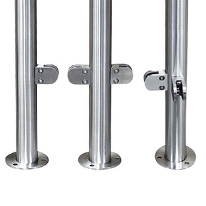 מודרני מעקה <span class=keywords><strong>Inox</strong></span> מרפסת סיפון עגול הודעות זכוכית מעקה SS מעקה - Product Image 3