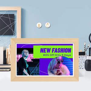 Marco de Fotos Digital con Pantalla Táctil de Acrílico y Madera de 24 Pulgadas, Álbum Electrónico Compartible, Video, Nube, <span class=keywords><strong>Arte</strong></span> Digital - Product Image 2
