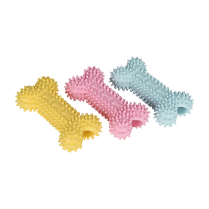 Suministros duraderos para mascotas, juguete para cachorros con forma de hueso de goma TPR colorido, Limpieza de dientes indestructible, masticable para perros - Product Image 3