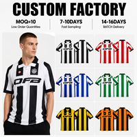 Maillot de football personnalisé rétro kaki rayé à col polo, maillot de football sublimé pour homme, respirant, style vintage, vente en gros