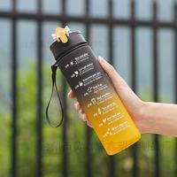 Ensemble de bouteilles d'eau sportives personnalisées 3-en-1 280ml 800ml 2000ml Bouteille de sport motivante OEM ODM