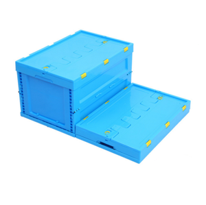 Plastic crates folding stackable turnover box with lid plastic moving crate collapsible crate