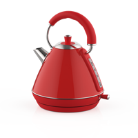 Bouilloire électrique rétro en acier inoxydable de 1,7 L avec indicateur LED, chauffage rapide, filtre amovible pour la maison et la cuisine