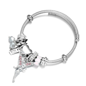 <span class=keywords><strong>Bracciale</strong></span> Aperto in Acciaio Inossidabile <span class=keywords><strong>con</strong></span> Cristalli Colorati e Diamanti Ciondolo Fai da Te Amore <span class=keywords><strong>Angelo</strong></span> per Ragazze e Donne - Product Image 2