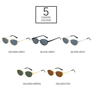 Lunettes de soleil rondes vintage punk pour hommes, logo personnalisé 2026, UV400, monture métallique fine, lunettes de soleil ovales pour femmes - Product Image 5