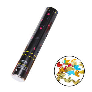 กระดาษที่มีสีสันสําหรับงานแต่งงานงานปาร์ตี้ Poppers ย่อยสลายได้ขนาดใหญ่ 4 Shot ผงคอนเฟตตี้สีดําและทอง Co2 คอนเฟตตี้แคนนอน - Product Image 5