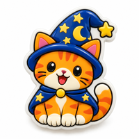 Aimant de réfrigérateur personnalisé en résine écologique, motif chat, chien, pirate, sorcier, abeille, animal, dessin animé mignon, 3D stéréo, souvenir, décoration maison et cuisine