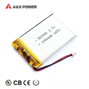 UL/KCRechargeable <span class=keywords><strong>3</strong></span>,7 v 1000mah lipo o de batería de polímero li-polímero Paquete de 523450 para PCB de batería de respaldo - Product Image 5