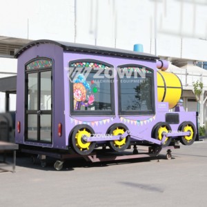 Chariot alimentaire électrique au design de train à vapeur antique, couleur et taille personnalisées, en fibre de verre et acier inoxydable, stand de vente mobile pour parcs à thème - Product Image 6