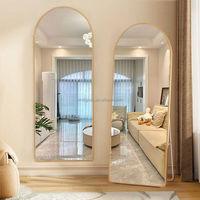 Miroir arqué surdimensionné sur mesure, extra large, doré et noir, 91*46, pleine longueur, prêt à être expédié, directement de l'usine chinoise, vente en gros