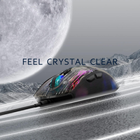 Souris de jeu PC filaire 1,2800 DPI de haute précision pour Windows/Mac Orientation gauche avec éclairage Transparent Chroma 3D RGB