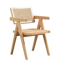 Chaise de salle à manger nordique de haute qualité en cannage, fauteuil en bois massif fait main, style européen moderne, écologique et durable pour la maison et le bureau