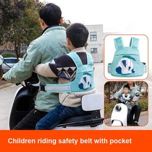 Hot nouveau dessin animé mignon enfants <span class=keywords><strong>moto</strong></span> équitation ceinture de sécurité enfant sangle de sécurité transporteur vélo ceinture de sécurité pour les enfants avec poche - Product Image 6