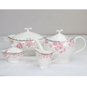 Conjunto de cena de lujo del Real <span class=keywords><strong>albert</strong></span> bone, porcelana, forma de rosa, souptueen, té, olla, azúcar y crema - Product Image 2