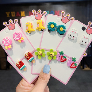 34 Tipos de Joyería de Moda con Lindos Dibujos Animados de Animales, Flores y Frutas, Aretes de Resina para Niños, Pendientes de Clip para Bebés y Niñas, Venta al por Mayor 2023 - Product Image 1