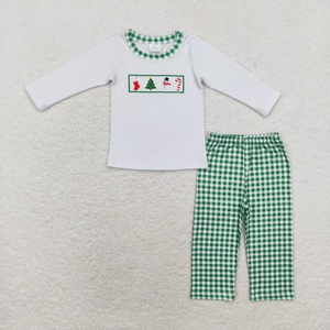 Conjunto de Ropa Navideña de Invierno para Niños y Niñas Pequeños, Pantalones de Manga Larga con Bordado Navideño, Conjunto de 2 Piezas, Ropa a Juego para Hermanos - Product Image 3