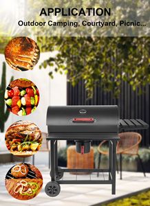 Carrito <span class=keywords><strong>para</strong></span> parrillas de barbacoa de acero de lujo, <span class=keywords><strong>asador</strong></span> resistente de altura ajustable <span class=keywords><strong>para</strong></span> <span class=keywords><strong>ahumador</strong></span> de fiesta Premium, barbacoa de carbón, Encendido automático - Product Image 5