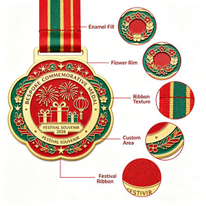 Médailles commémoratives sur mesure, souvenirs personnalisés pour les festivals, médailles de récompense en métal personnalisées avec ruban, prix de gros - Product Image 4