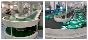 Personnalisable 30 45 60 90 Ligne de production de convoyeur à bande en caoutchouc PVC incurvé à 180 degrés Tournant les bandes transporteuses - Product Image 5