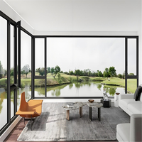 Fenêtre à battant horizontale en alliage d'aluminium anodisé avec persienne, verre trempé anti-ouragan personnalisé pour cuisine de villa