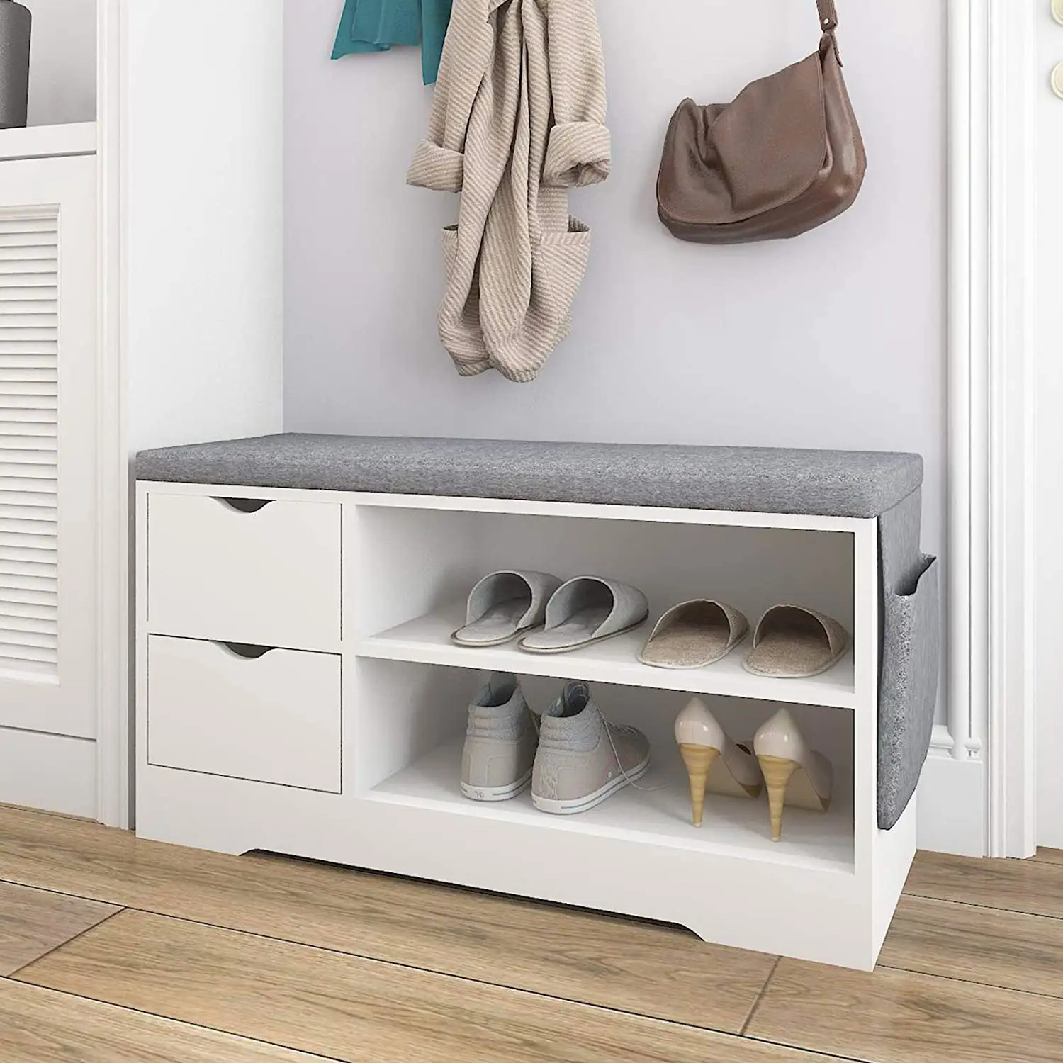 Schoen Storage Bench Met Zitplaatsen, Hal Bankje Met Opslag, houten Opbergkast Bench Met Lades Voor Entryway Hal Bed