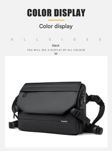 Wholesale Custom Men's Fashion Flap Messenger <b>Bags</b> New Unique Gray <b>Black</b> Design Waterproof Durable Shoulder <b>Bags</b> - Product Image 6