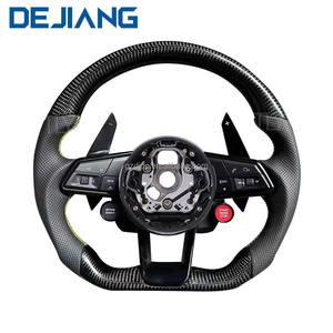 Volante de Coche Personalizado de Cuero y Fibra de Carbono para Audi A4 A5 A6 A7 C7 Q3 Q5 A3 S3 S8 R8 <span class=keywords><strong>RS3</strong></span> S6 S7 2014 <span class=keywords><strong>2015</strong></span> Mejorado - Product Image 2