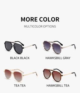 New Coming Wholesale pilot Polarized Gradient Color Women Sunglasses Unisex Metal <b>Frame</b> Custom Logo 6 Colors <b>Plastic</b> Lenses - Product Image 6