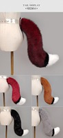 Serre-tête en peluche oreilles de renard style Anime Lolita, ensemble queue longue surdimensionnée, fourrure synthétique, pour performance scénique et masquerade therian