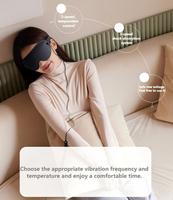 Masque oculaire chauffant électrique 3D magnétique avec musique Bluetooth, vibration USB, vapeur, masseur oculaire pour le sommeil, en coton tricoté élastique