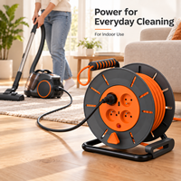 Enrouleur de câble électrique rétractable Linsheng 30m H05VV-F, 4 prises Schuko, rallonge avec ports USB-A/USB-C, homologué ETL, pour appareils électroménagers