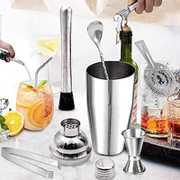 Ensemble d'accessoires de bar pour shaker à cocktail Martini, 11 pièces, avec boîte en bois, logo personnalisable, directement de l'usine.