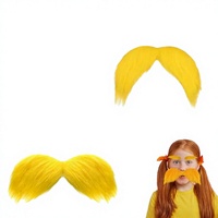 VARKAGE Lot de 2 moustaches, sourcils et fausses barbes autocollantes, amusantes, style années 80, noires, pour enfants, Halloween, Noël, fête d'anniversaire