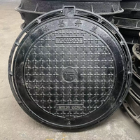 Couvercle de regard circulaire en fonte ductile à double étanchéité anti-affaissement pour inspection des égouts, fourni par l'usine