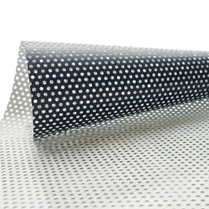 Glossy surface 120micron perforated vinyl window film covering one way vision of Eco/solvent printing
