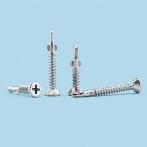 Viti autoforanti a punta ad anello M4.2 in acciaio al carbonio zincato, viti <span class=keywords><strong>Tek</strong></span> da <span class=keywords><strong>legno</strong></span> a metallo, bulloni a testa svasata piatta per macchine - Product Image 2