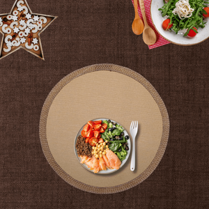 Manteles Individuales Redondos Tipo Lino con Borde Cosido - Manteles Antideslizantes para Comedor al por Mayor - Product Image 6