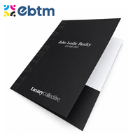 Dossier de présentation personnalisé en carton mat 9x12 pouces avec fente pour cartes de visite, impression offset