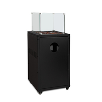 Table de foyer au gaz à flamme courte moderne en acier noir avec revêtement en poudre, portable, pour l'extérieur, fournitures de jardin, chauffage 8KW