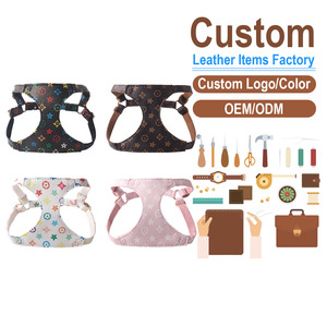 Arnés de Cuero Personalizado para Perro con Estampado, Hebilla Ajustable, Estilo Lujoso, Chaleco para Mascotas, Fabricación Directa de Fábrica OEM ODM - Product Image 1
