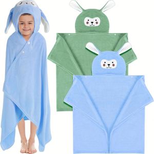 Serviette de bain à capuche pour bébé en microfibre à séchage rapide, de haute qualité, durable, avec divers motifs de chats mignons - Product Image 4