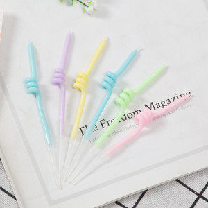 Spiral Birthday <b>Candles</b> Colorful Paraffin Single <b>Wick</b> For Cake Decoration - Product Image 3